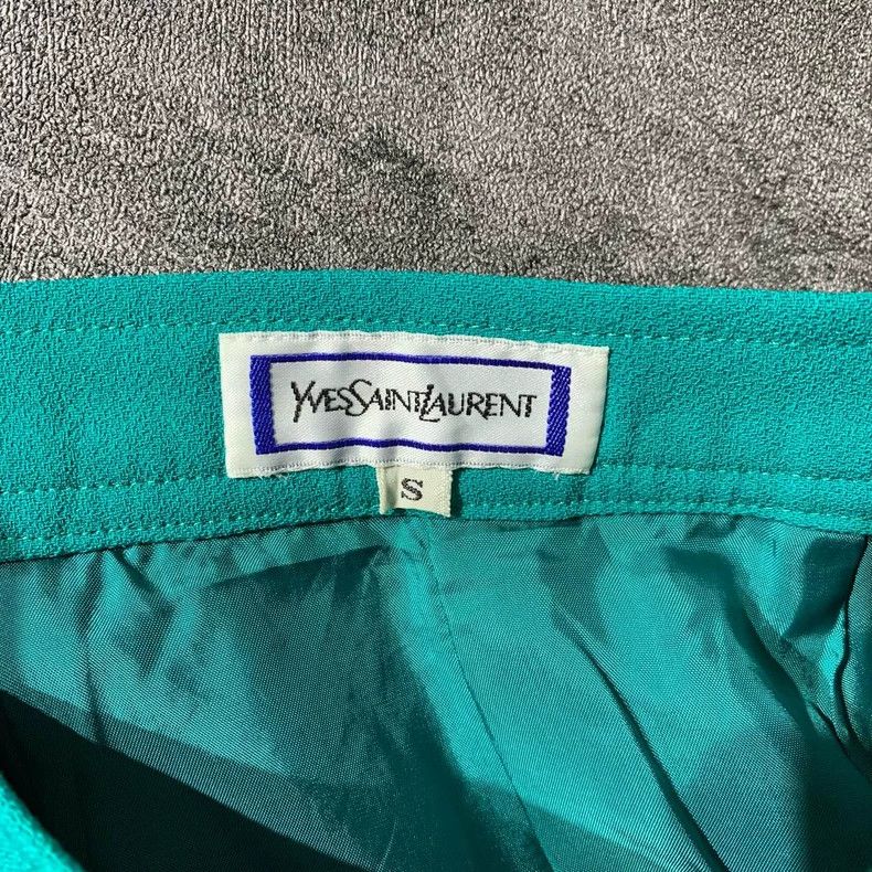 Yves Saint Laurent YSL Teal Short Skirt Size S Size 22" - 4 Thumbnail