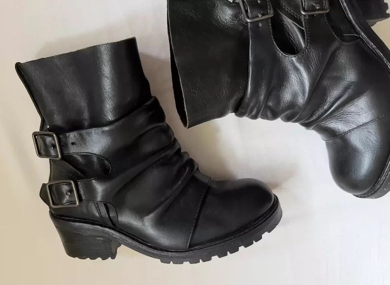 Yohji Yamamoto Vintage Zucca Wrinkled Leather Ankle Boots Size US 7 / IT 37 - 4 Thumbnail