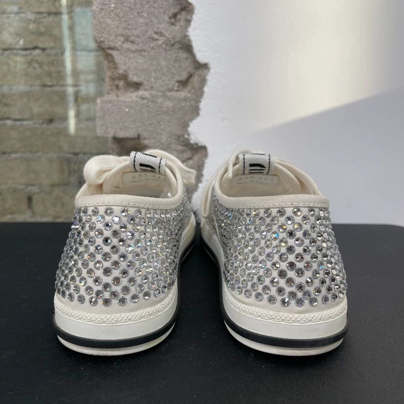 Prada Miumiu Rhinestone Sneakers Size 37.5 Size US 7 / IT 37 - 3 Thumbnail