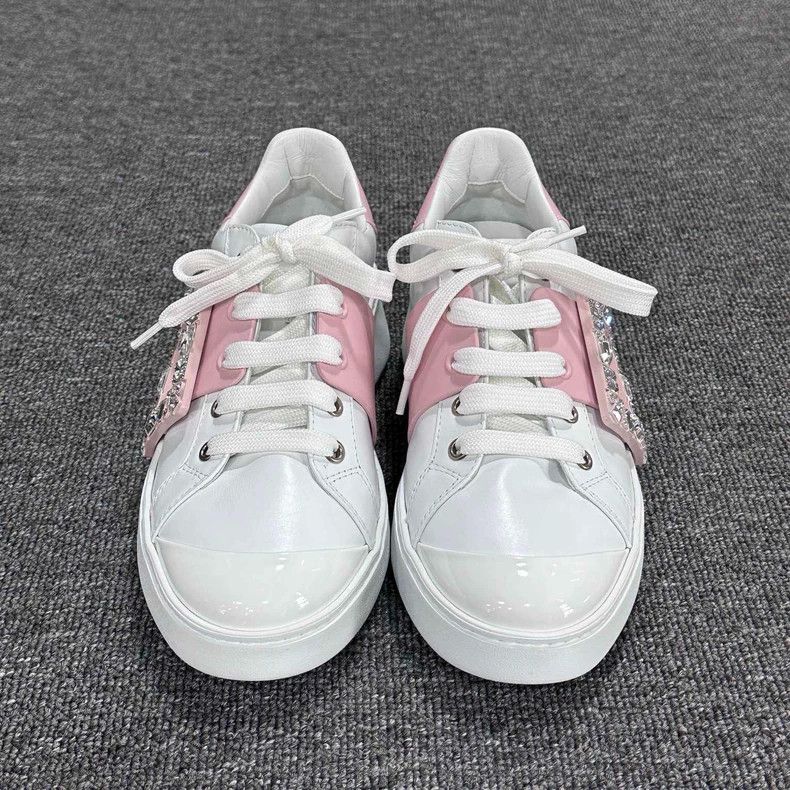 Roger Vivier Roger Vivier Pink and White Sneakers Size US 8 / IT 38 - 4 Thumbnail