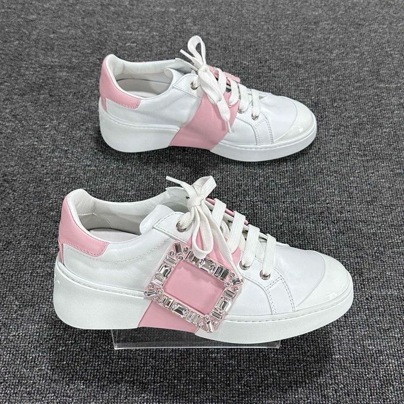Roger Vivier Roger Vivier Pink and White Sneakers Size US 8 / IT 38 - 2 Thumbnail