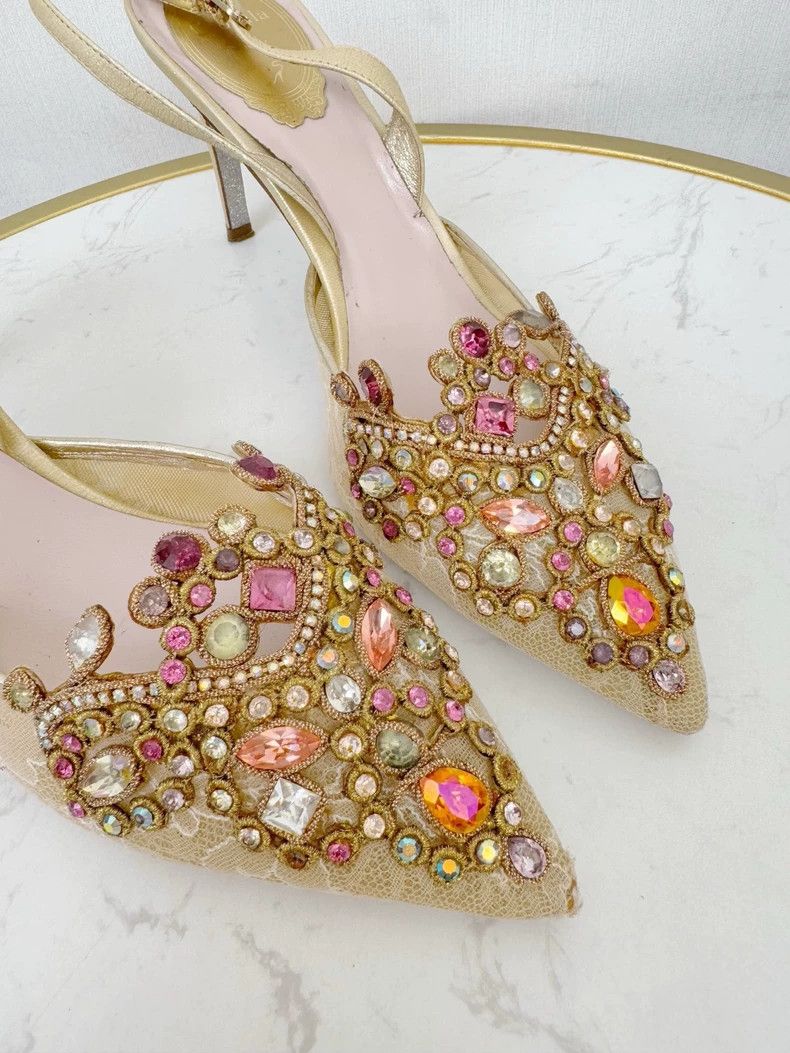 Jimmy Choo Rene Caovilla Sparkly Sandals Size 37.5 Size US 7 / IT 37 - 2 Thumbnail