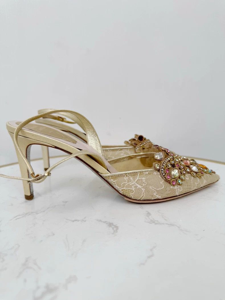 Jimmy Choo Rene Caovilla Sparkly Sandals Size 37.5 Size US 7 / IT 37 - 3 Thumbnail