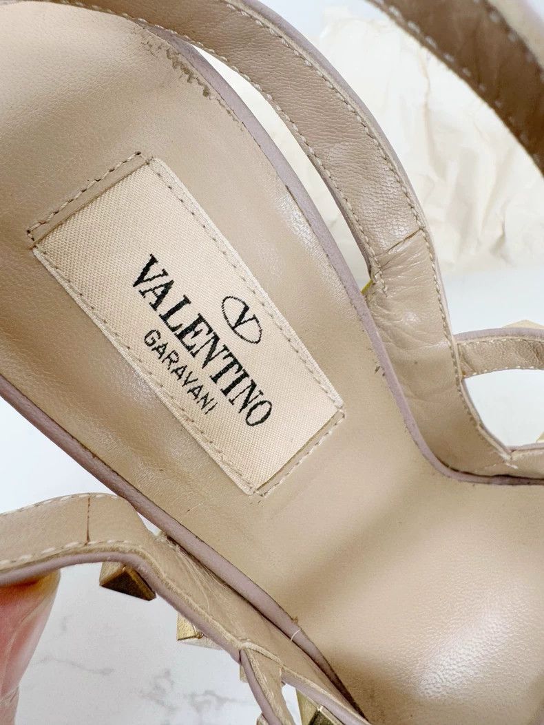Valentino Valentino Yellow Heeled Sandals with Studs Size US 7 / IT 37 - 5 Thumbnail