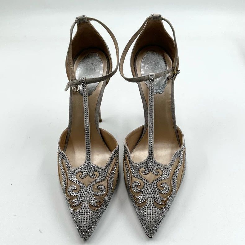 Jimmy Choo Rene Caovilla Crystal Pointed Toe Heels Size US 7 / IT 37 - 3 Thumbnail