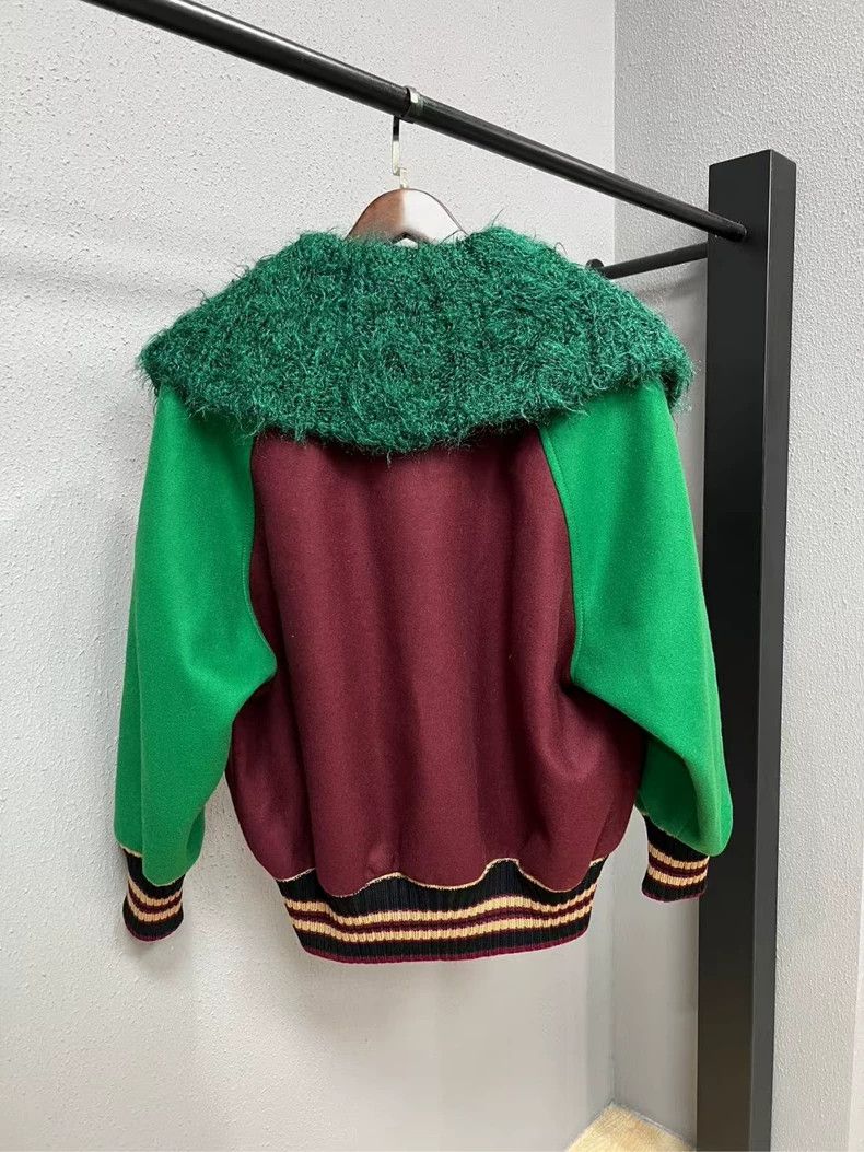 Miu Miu Miumiu Wool Baseball Jacket with Fur Collar-yf Size XS / US 0-2 / IT 36-38 - 2 Thumbnail