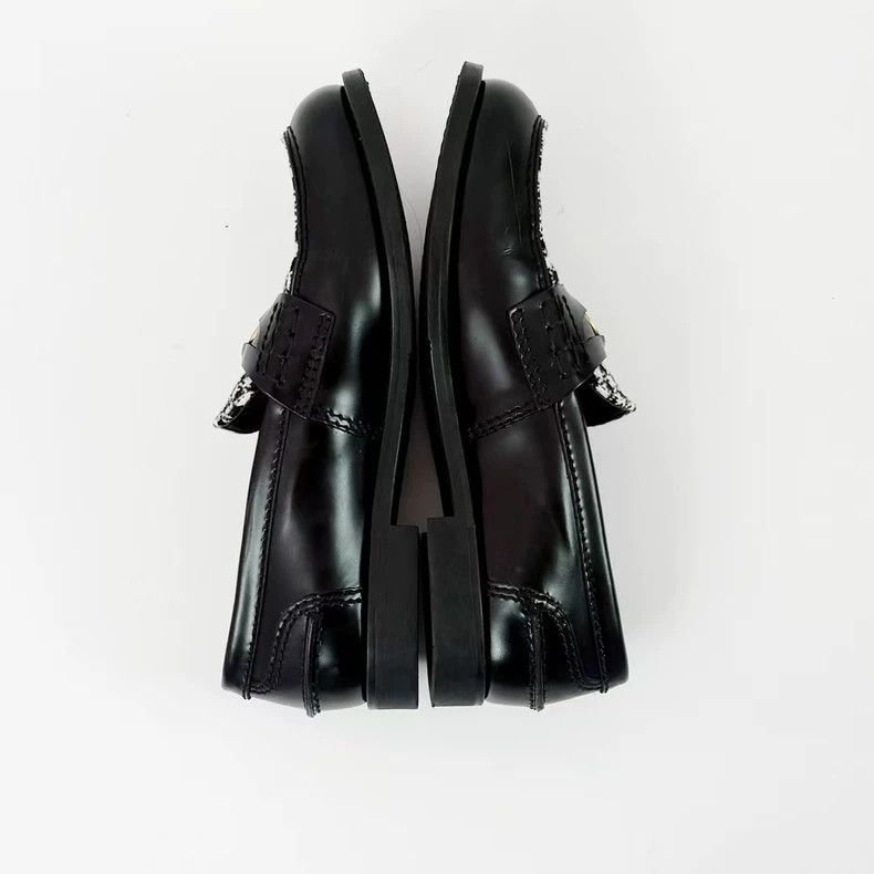 Miu Miu Miu Miu Black Checkerboard Loafers Size 37-yf Size US 6 / IT 36 - 4 Thumbnail