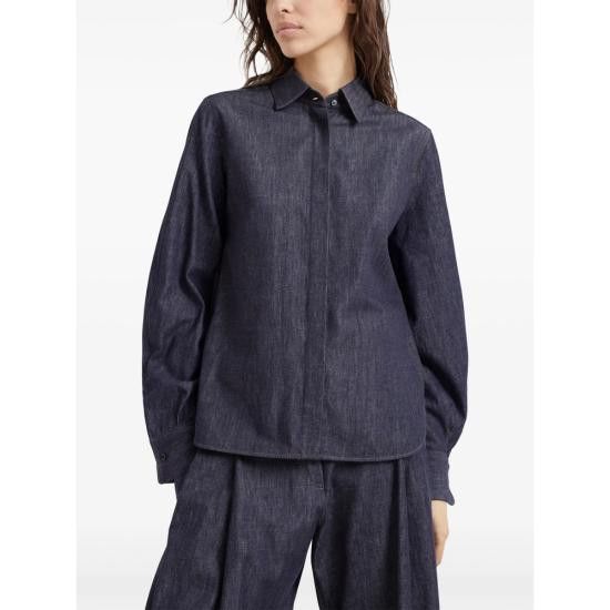 Brunello Cucinelli BRUNELLO CUCINELLI Women Shirts MA782MM606 C001 BLUE Size M / US 6-8 / IT 42-44 - 5 Thumbnail