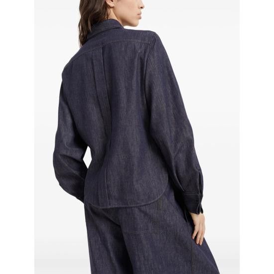 Brunello Cucinelli BRUNELLO CUCINELLI Women Shirts MA782MM606 C001 BLUE Size XL / US 12-14 / IT 48-50 - 2 Thumbnail