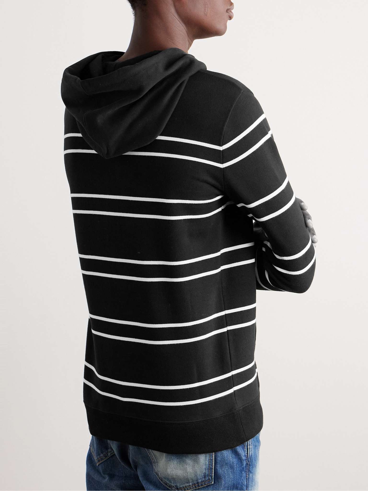 Saint Laurent Paris striped cotton-jersey hoodie Size US XS / EU 42 / 0 - 4 Thumbnail