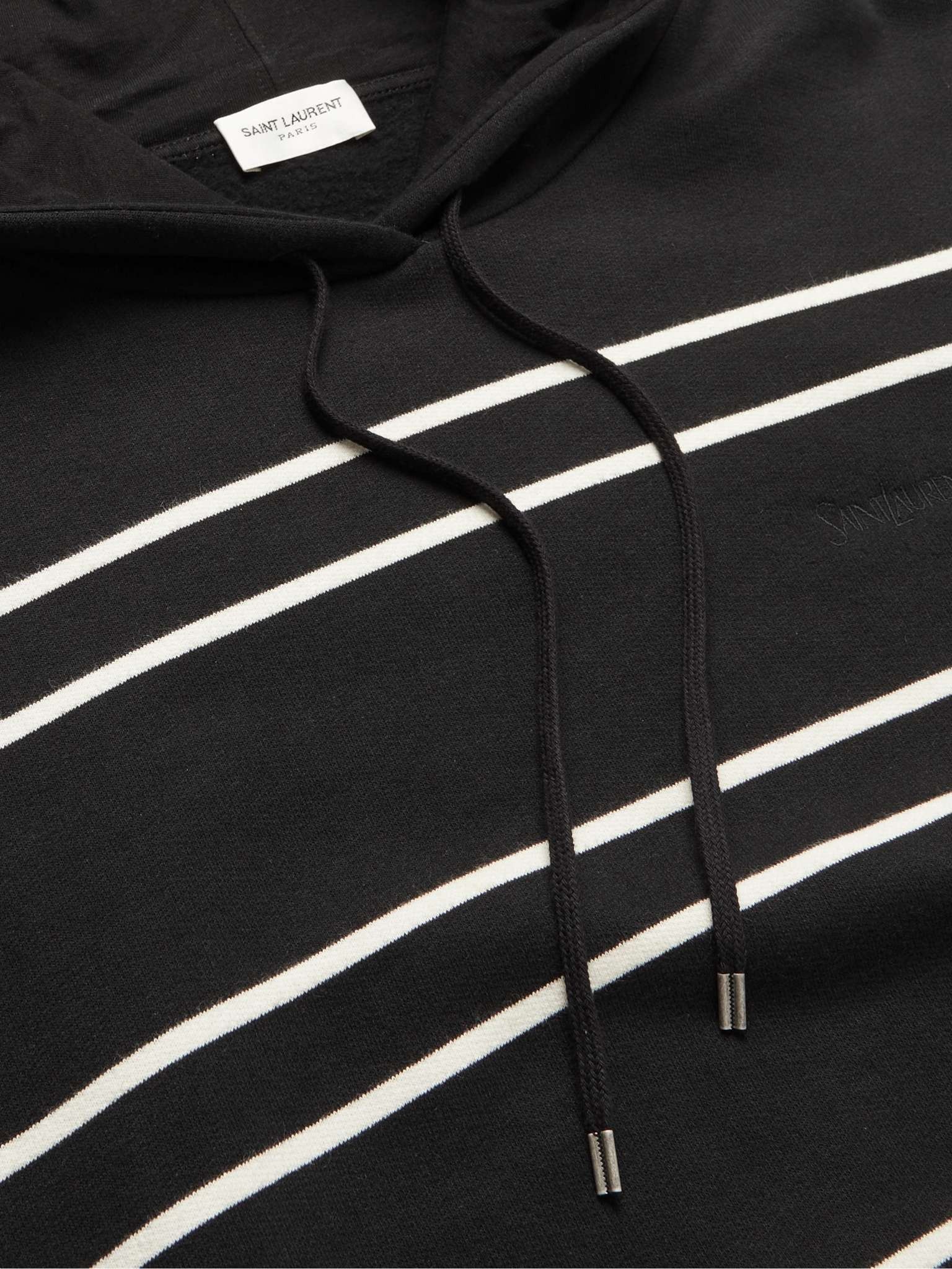 Saint Laurent Paris striped cotton-jersey hoodie Size US XS / EU 42 / 0 - 5 Thumbnail