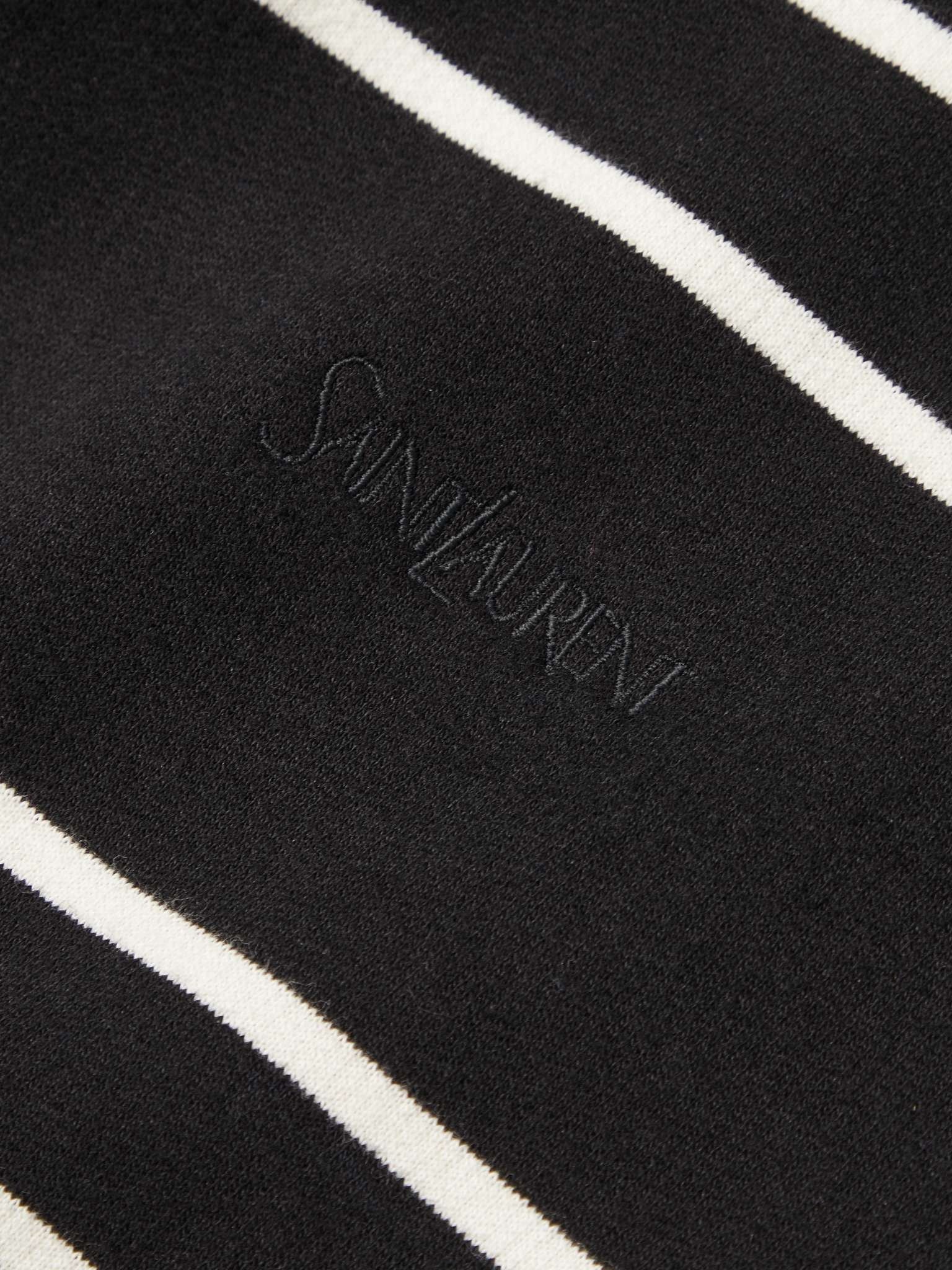 Saint Laurent Paris striped cotton-jersey hoodie Size US L / EU 52-54 / 3 - 3 Thumbnail