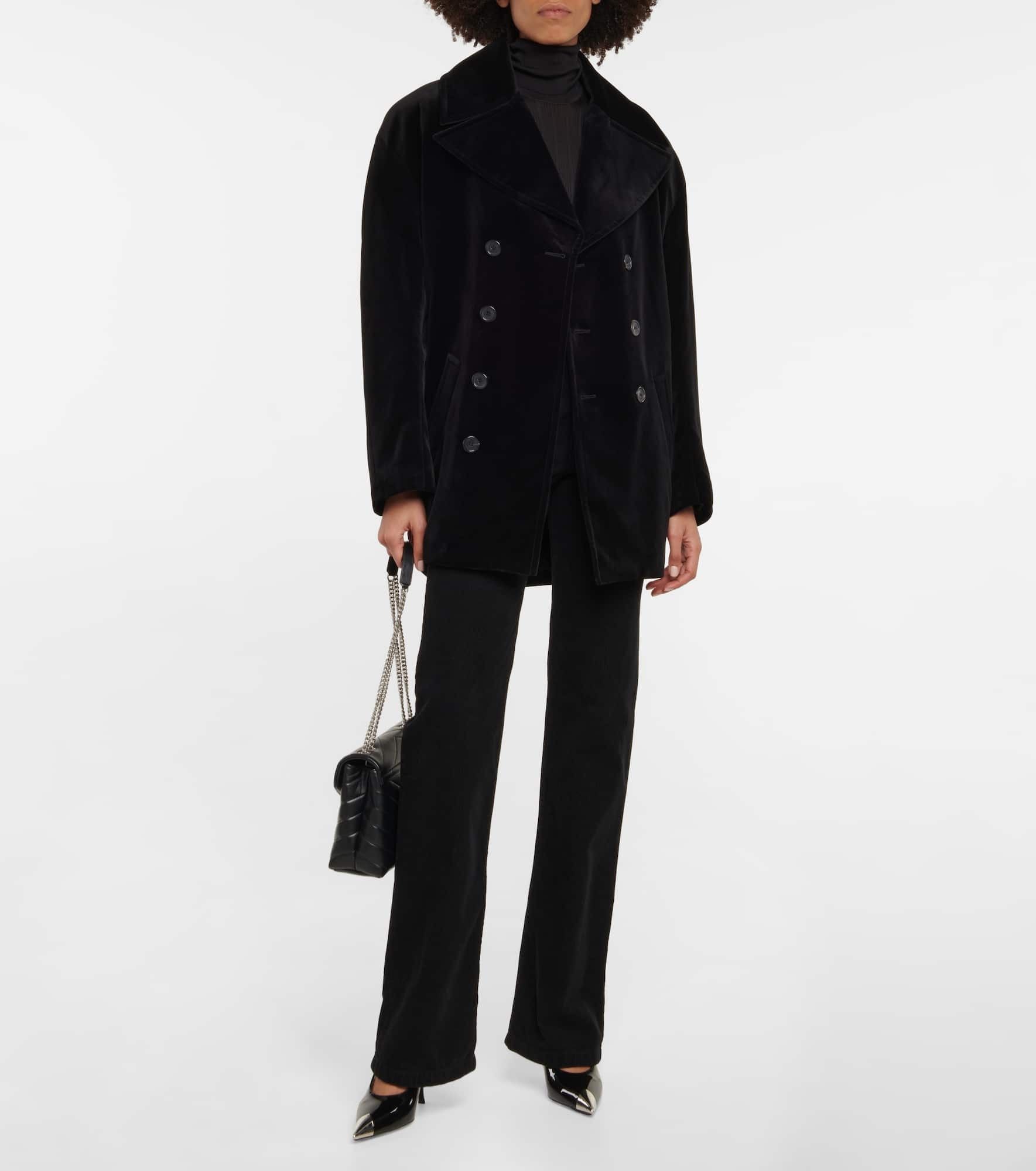 Saint Laurent Paris cassandre peacoat in cotton velvet Size XS / US 0-2 / IT 36-38 - 3 Thumbnail