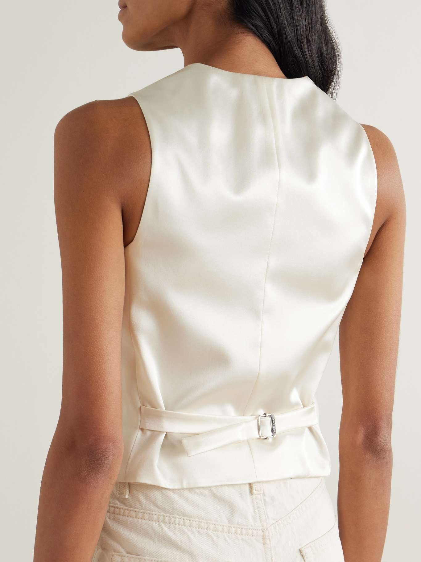 Saint Laurent Paris vest in grain de poudre off-white Size XXL / US 16-18 / IT 52-54 - 3 Thumbnail