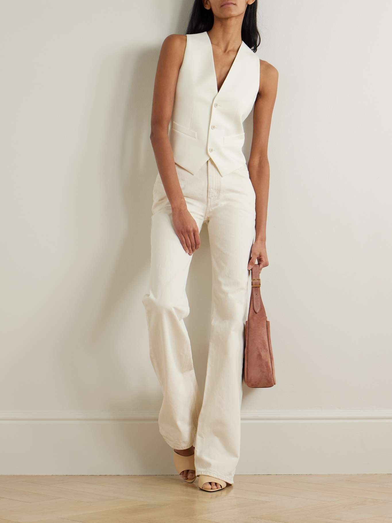 Saint Laurent Paris vest in grain de poudre off-white Size XXL / US 16-18 / IT 52-54 - 2 Thumbnail