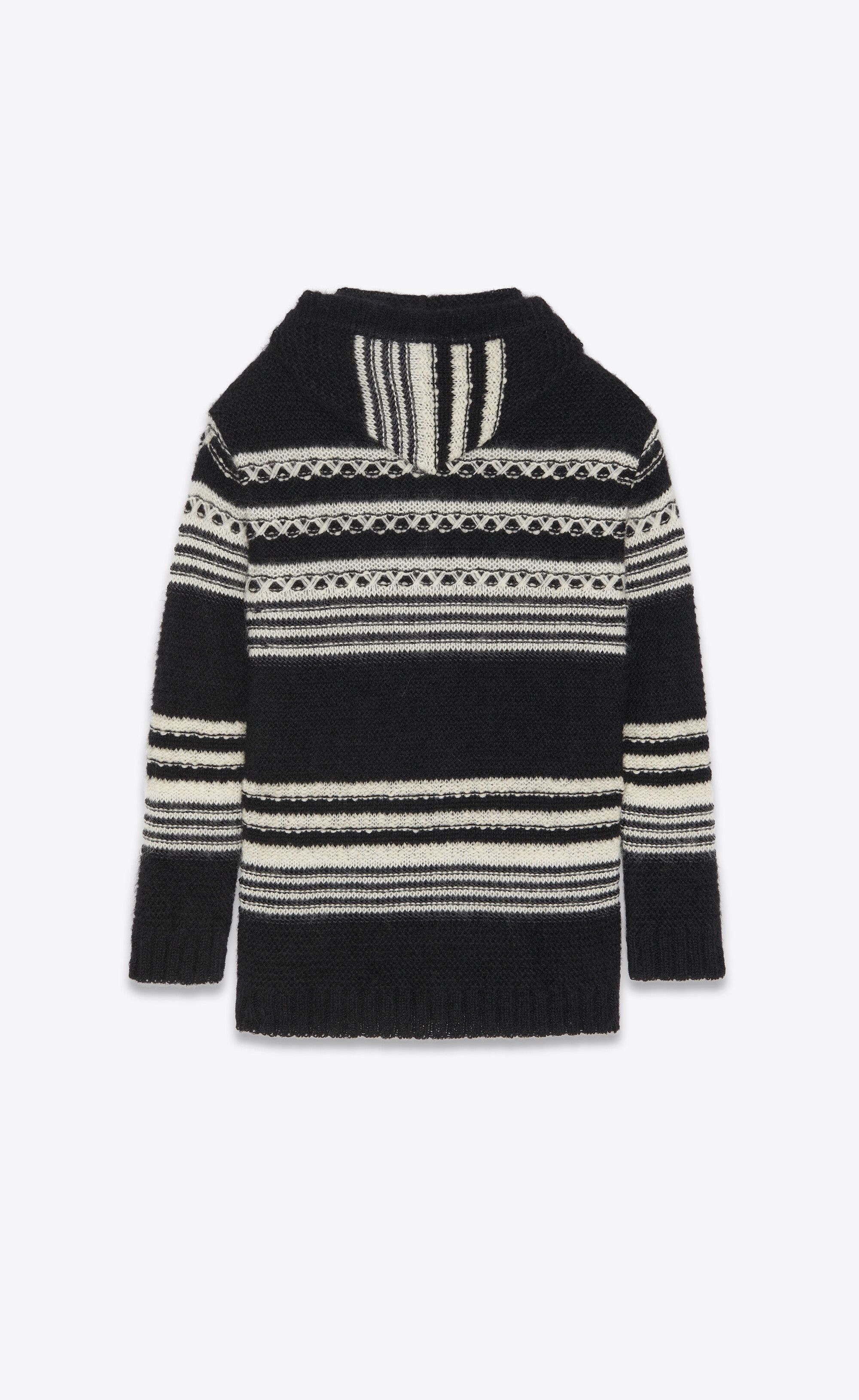 Saint Laurent Paris baja cardigan in striped mohair Size US XXL / EU 58 / 5 - 3 Thumbnail