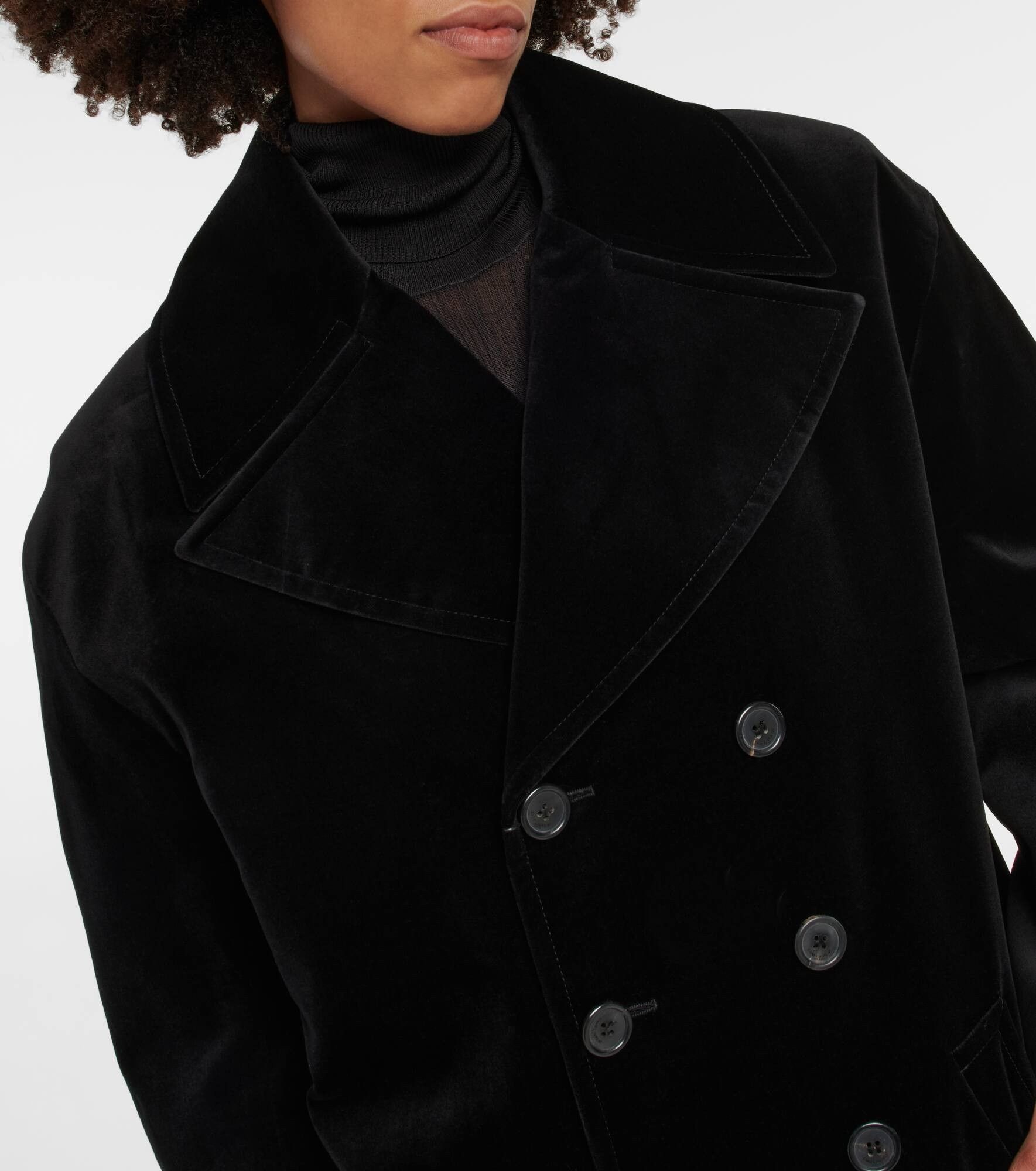 Saint Laurent Paris cassandre peacoat in cotton velvet Size XS / US 0-2 / IT 36-38 - 4 Thumbnail