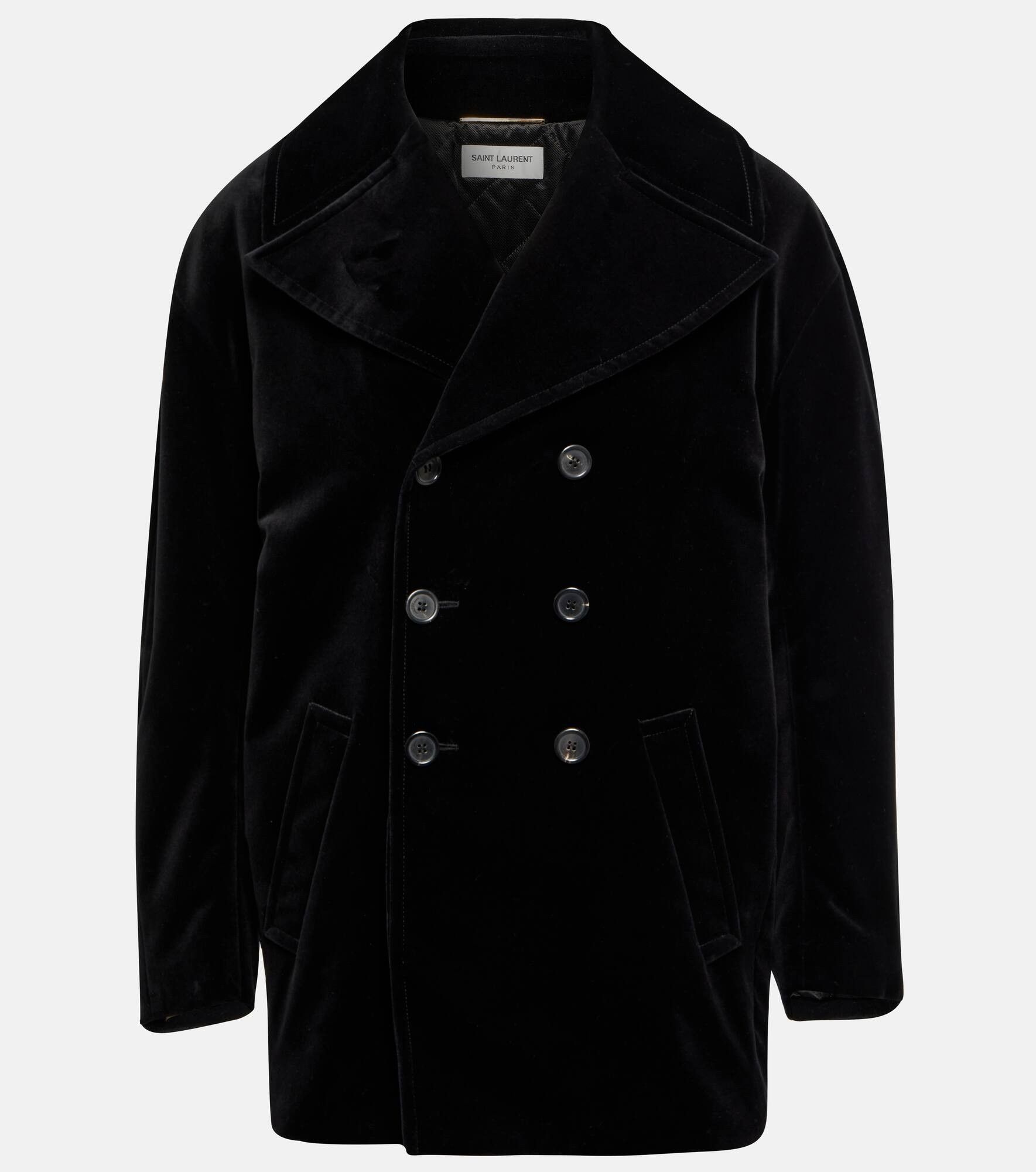 Saint Laurent Paris cassandre peacoat in cotton velvet Size XS / US 0-2 / IT 36-38 - 2 Thumbnail