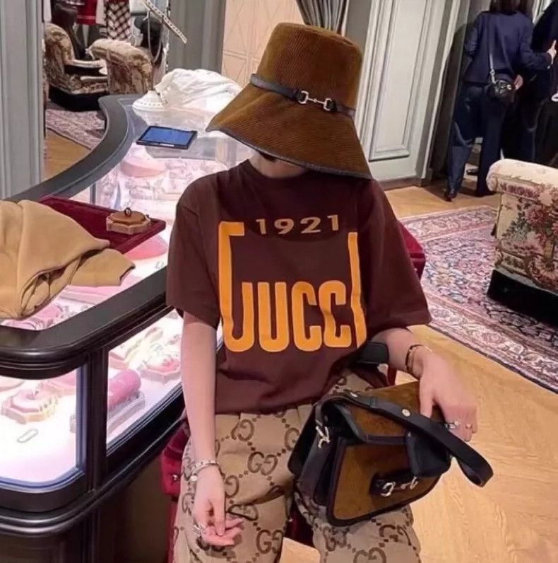 Gucci Gucci Brown Logo Print Cotton T-Shirt-dmc Size US M / EU 48-50 / 2 - 9 Thumbnail