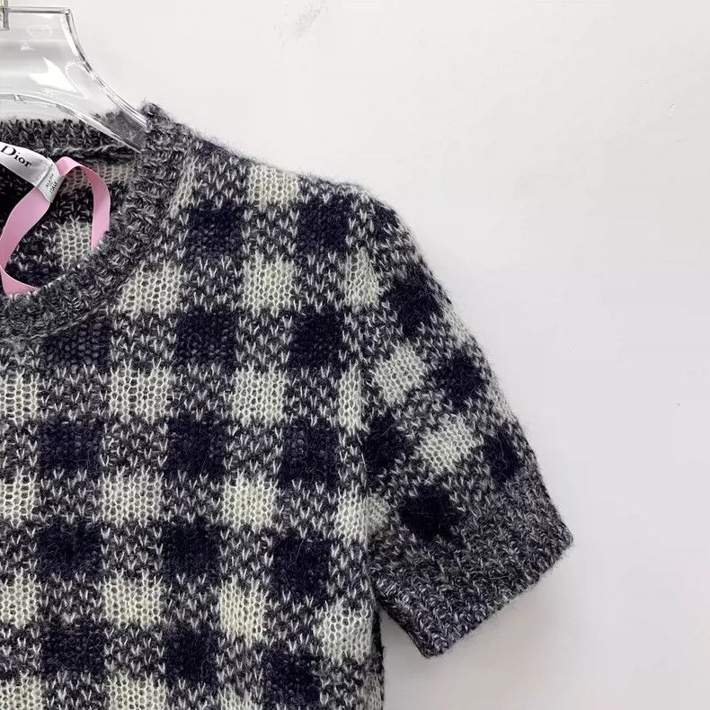 Dior Christian Dior Gray Plaid Short Sleeve Sweater-dmc Size US XS / EU 42 / 0 - 3 Thumbnail