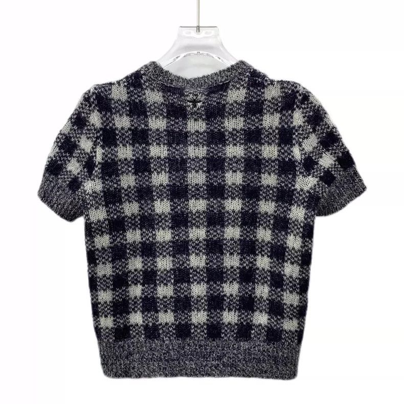Dior Christian Dior Gray Plaid Short Sleeve Sweater-dmc Size US XS / EU 42 / 0 - 2 Thumbnail