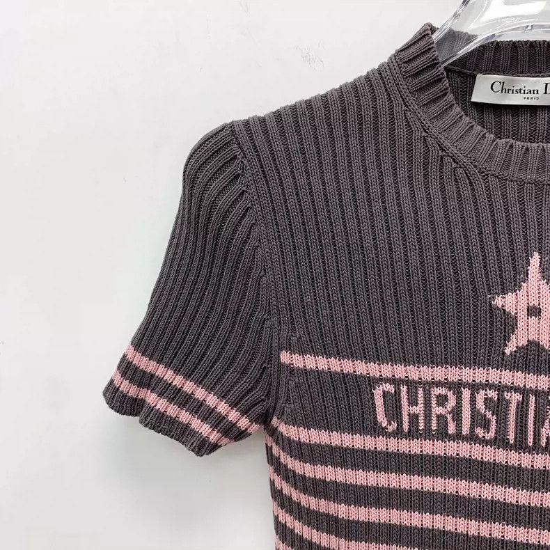 Dior Christian Dior Short Sleeve Striped Knit Top-dmc Size US S / EU 44-46 / 1 - 3 Thumbnail