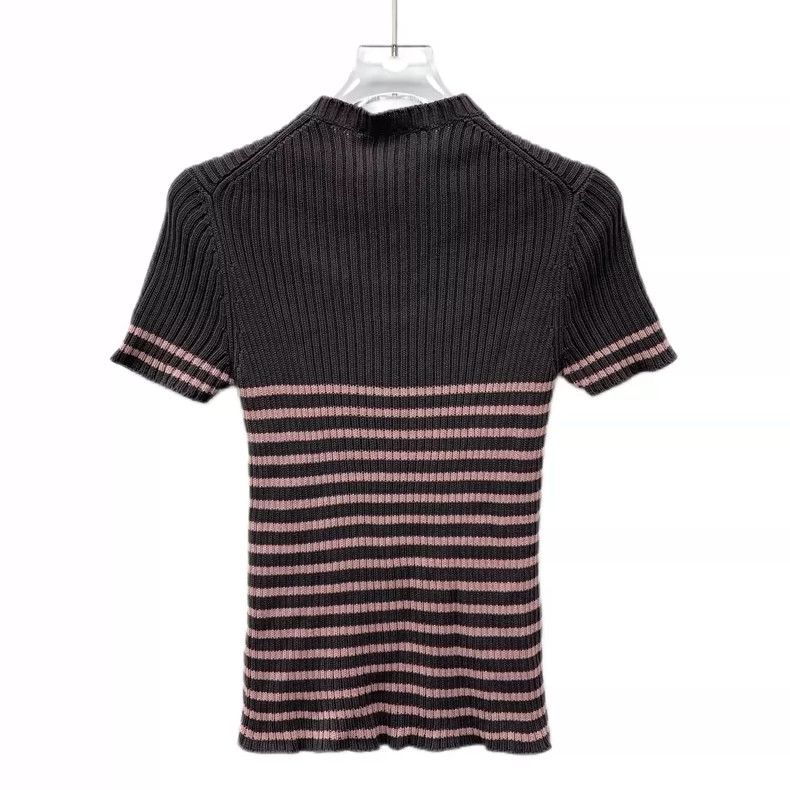 Dior Christian Dior Short Sleeve Striped Knit Top-dmc Size US S / EU 44-46 / 1 - 2 Thumbnail
