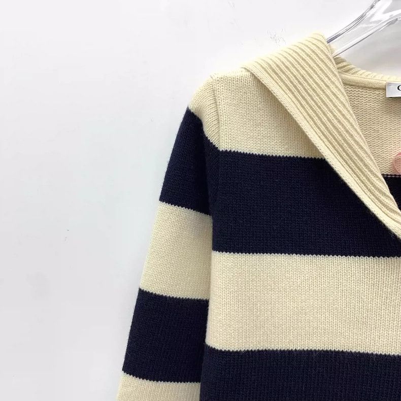 Dior Christian Dior Striped Wool Long Sleeve Knit Top-dmc Size US S / EU 44-46 / 1 - 3 Thumbnail