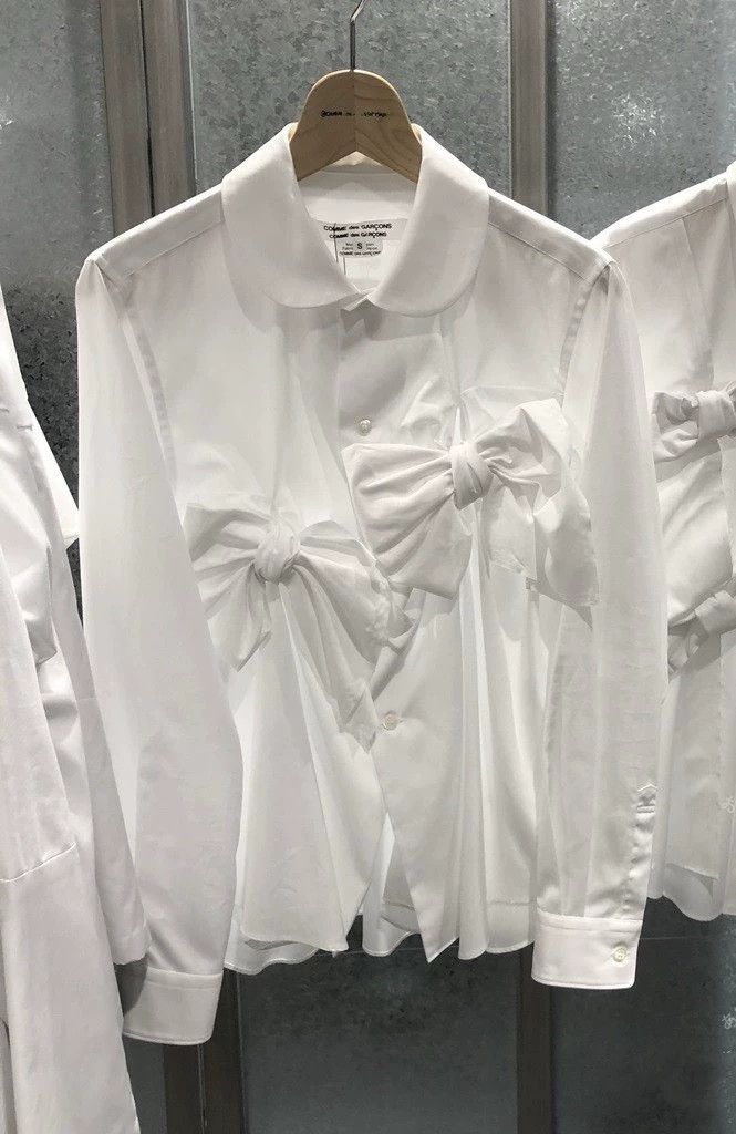 Comme des Garcons White Shirt with Double Bow Design-dmc Size US S / EU 44-46 / 1 - 6 Thumbnail