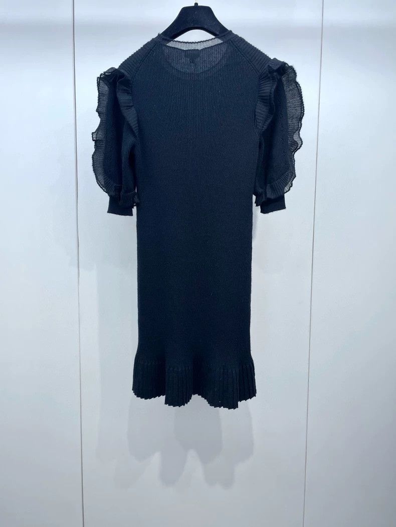 Chanel Chanel Black Ruffle Knit Dress-dmc Size US 38 / EU 54 - 2 Thumbnail