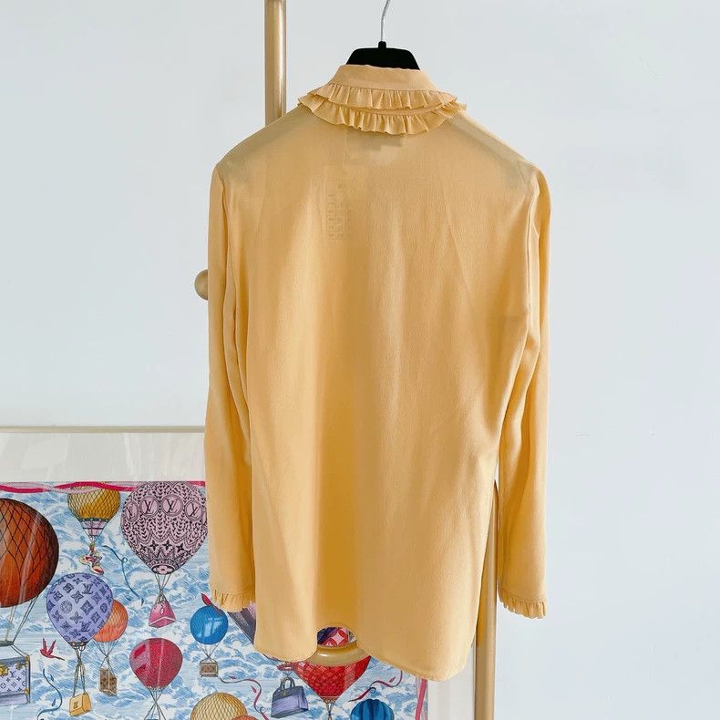 Gucci Gucci Yellow Silk Top with Ruffle Detail-dmc Size US S / EU 44-46 / 1 - 2 Thumbnail