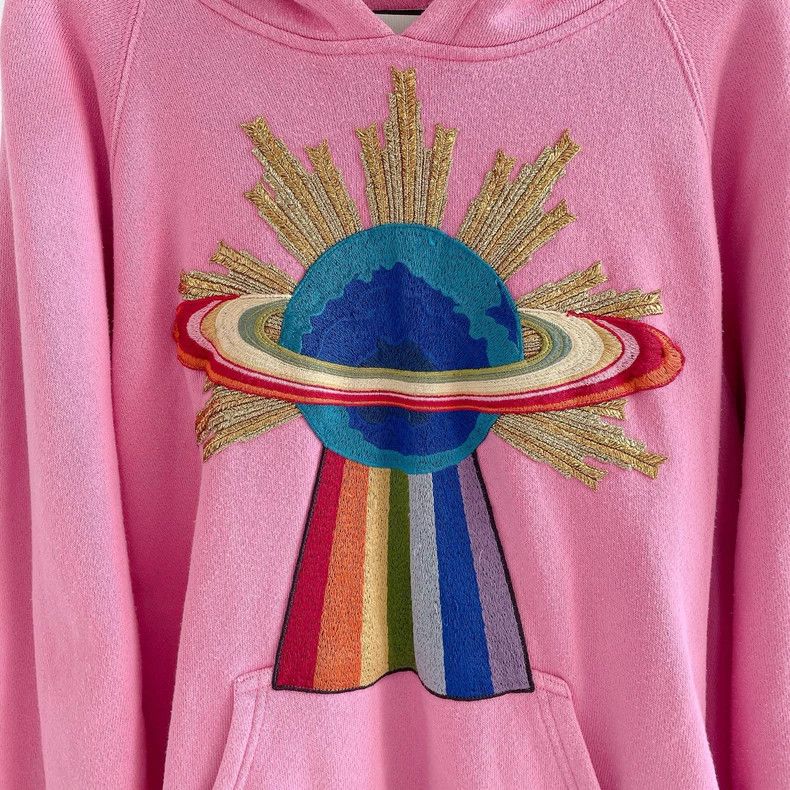 Gucci Gucci Pink Hooded Sweatshirt with Design-dmc Size US S / EU 44-46 / 1 - 4 Thumbnail