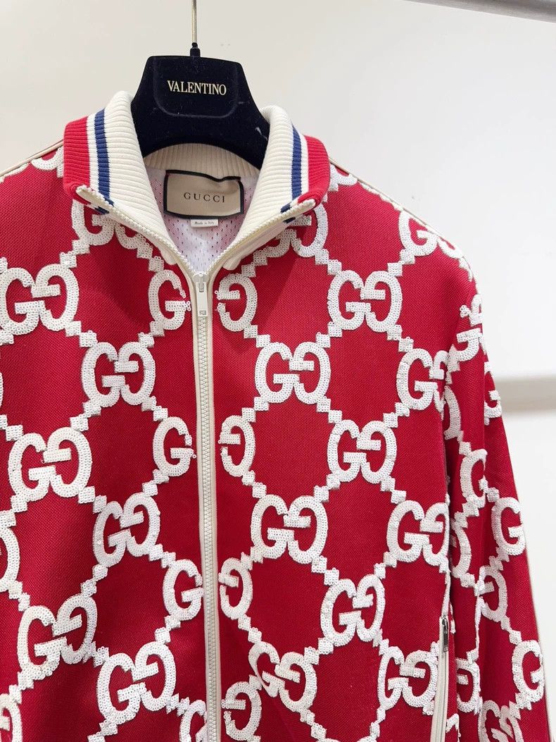 Gucci Gucci Logo Sequined Jacket in Red-dmc Size US M / EU 48-50 / 2 - 2 Thumbnail