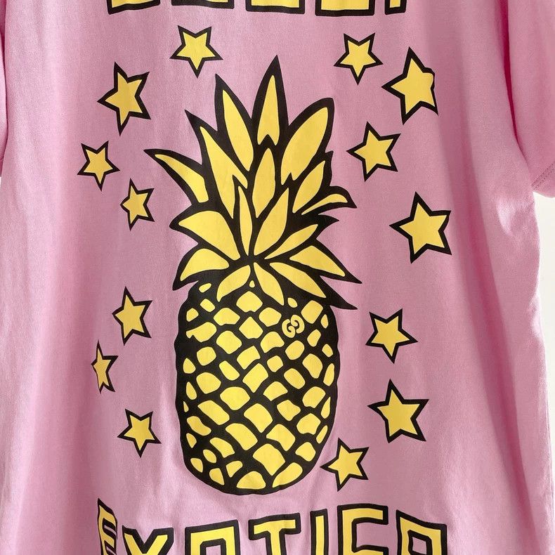 Gucci Gucci Pineapple Print T-Shirt in Pink-dmc Size US S / EU 44-46 / 1 - 5 Thumbnail