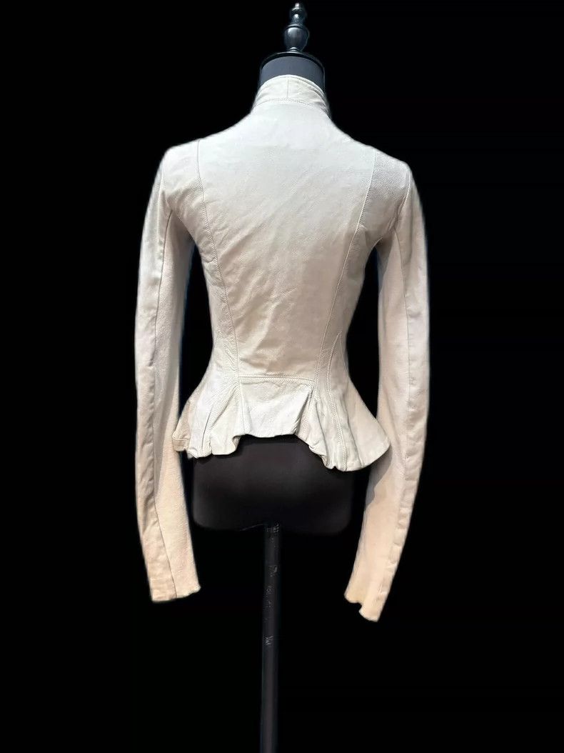 Rick Owens Rick Owens White Leather Jacket with Stains Size US S / EU 44-46 / 1 - 3 Thumbnail