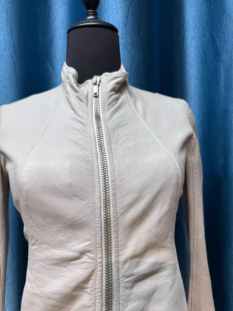 Rick Owens Rick Owens White Leather Jacket with Stains Size US S / EU 44-46 / 1 - 4 Thumbnail