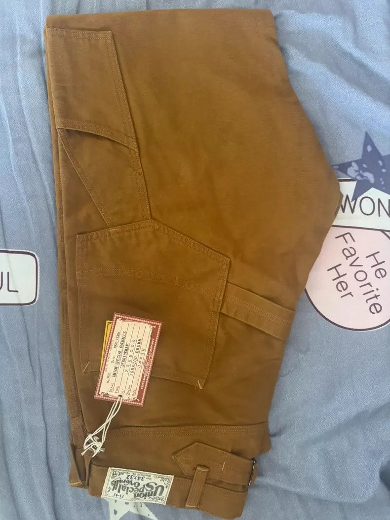 Freewheelers Derrickman Overalls Brown Cotton Duck Work Pants Size US 34 / EU 50 - 2 Thumbnail
