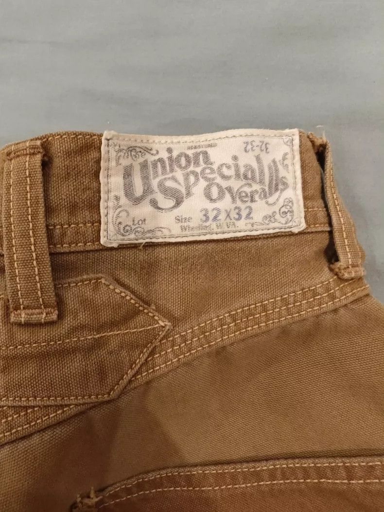 Freewheelers Brown Canvas Work Pants with Knee Patches Size US 32 / EU 48 - 3 Thumbnail