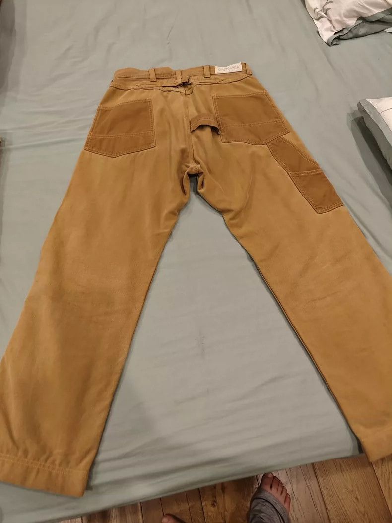 Freewheelers Brown Canvas Work Pants with Knee Patches Size US 32 / EU 48 - 2 Thumbnail