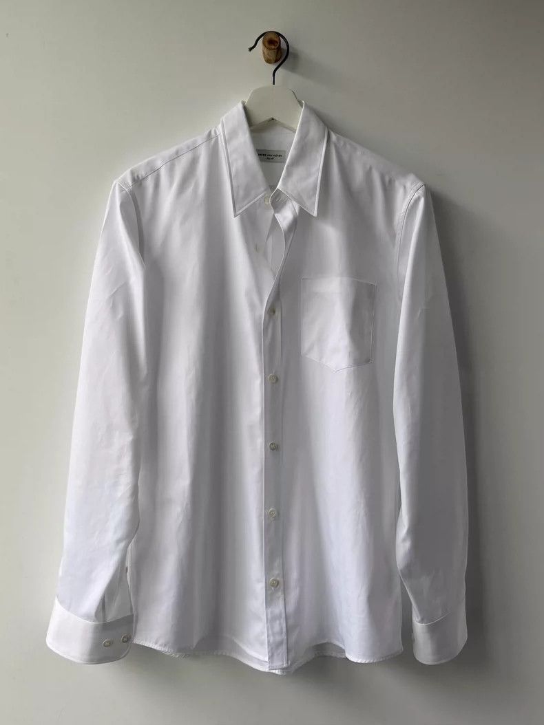 Dries Van Noten Dries Van Noten White Cotton Long Sleeve Shirt Size US L / EU 52-54 / 3 - 2 Thumbnail