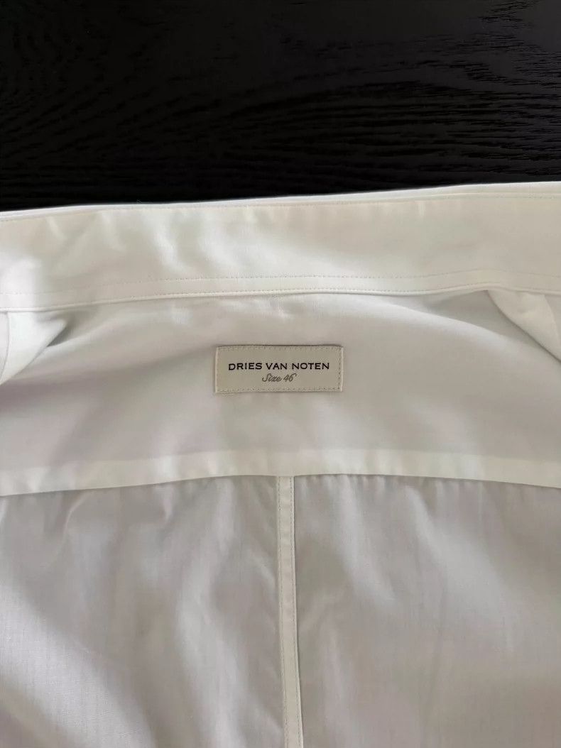Dries Van Noten Dries Van Noten White Cotton Long Sleeve Shirt Size US L / EU 52-54 / 3 - 6 Thumbnail