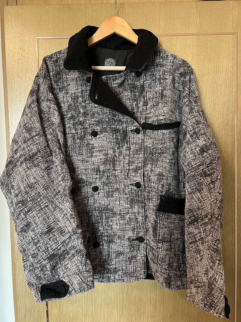 Porter Classic Classic Black and White Jacket with Rich Texture Size US L / EU 52-54 / 3 - 2 Thumbnail