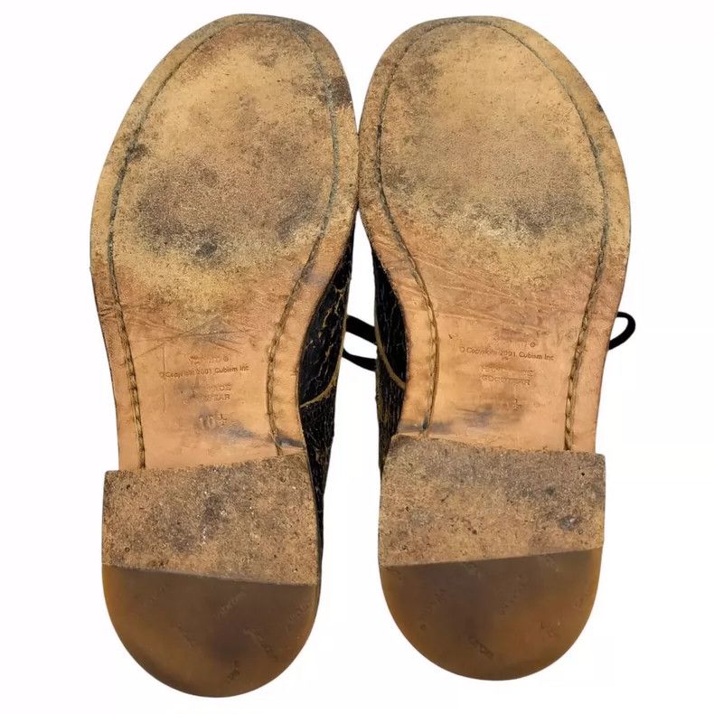 Visvim Crackled Leather Shoes with Yellow Accents Size US 10.5 / EU 43-44 - 8 Thumbnail
