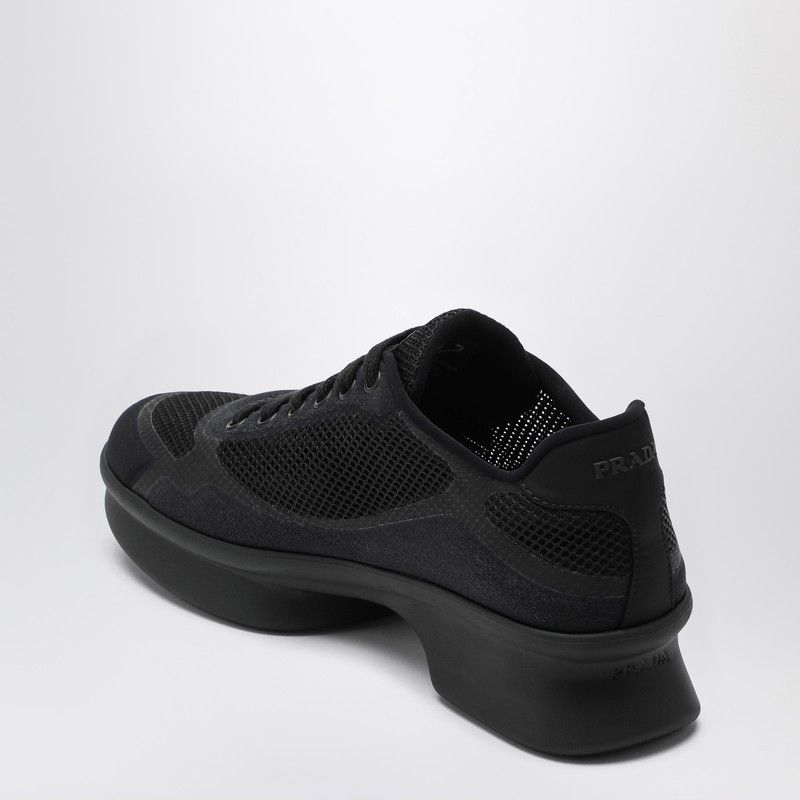 Prada Prada Black Fabric And Mesh Low-Top Sneaker Size US 6.5 / IT 36.5 - 2 Thumbnail