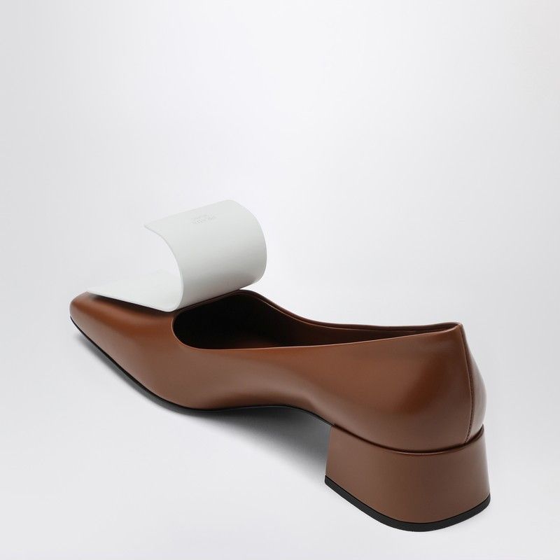 Prada Prada Tabacco And White Leather Décolleté Size US 9 / IT 39 - 2 Thumbnail