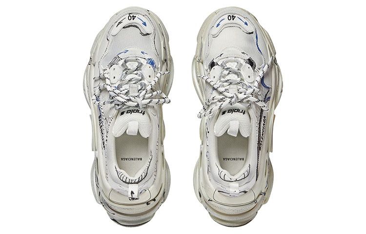 Balenciaga triple s sketch sneaker white/blue Size US 12 / IT 42 - 4 Thumbnail