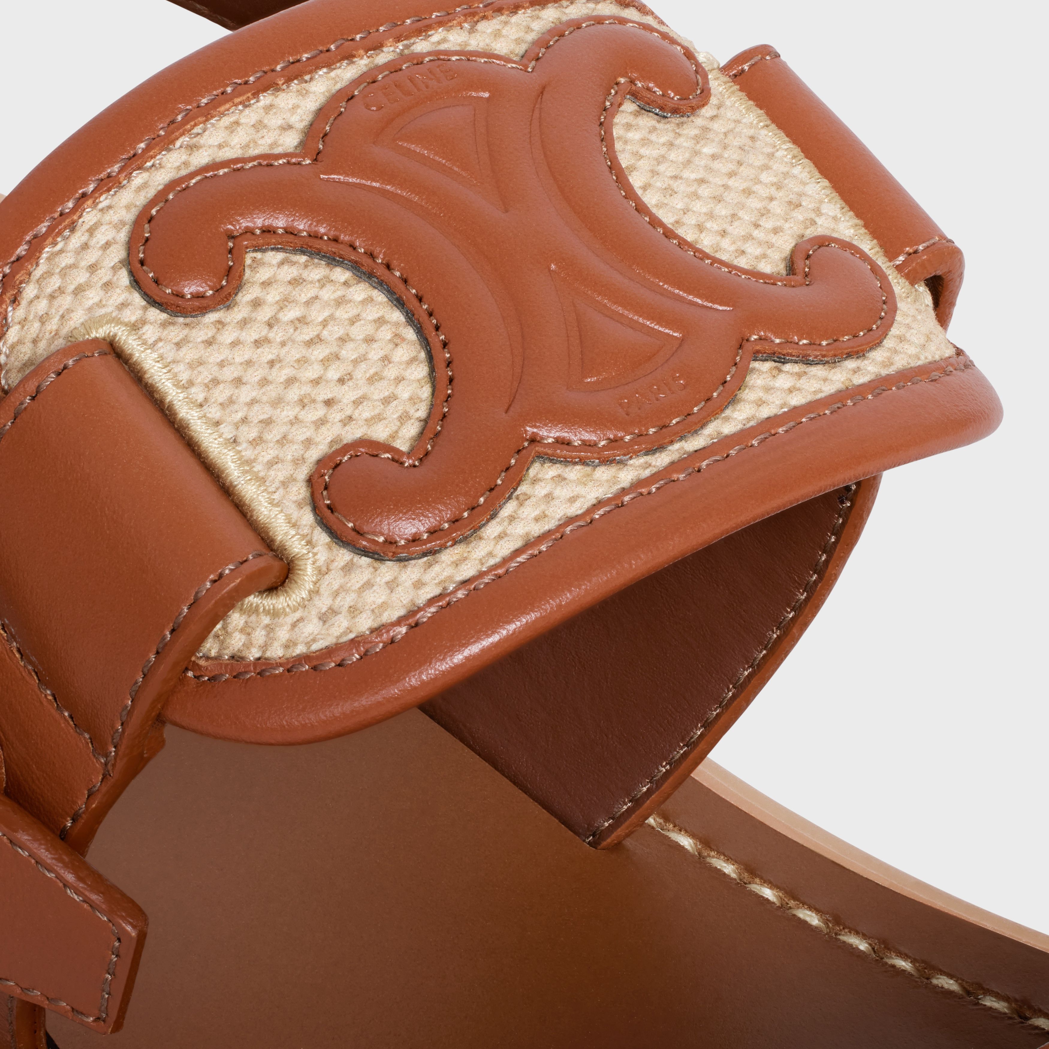 Celine clear triomphe sandal in calfskin - vegetal tanning & canvas Size US 5 / IT 35 - 5 Thumbnail