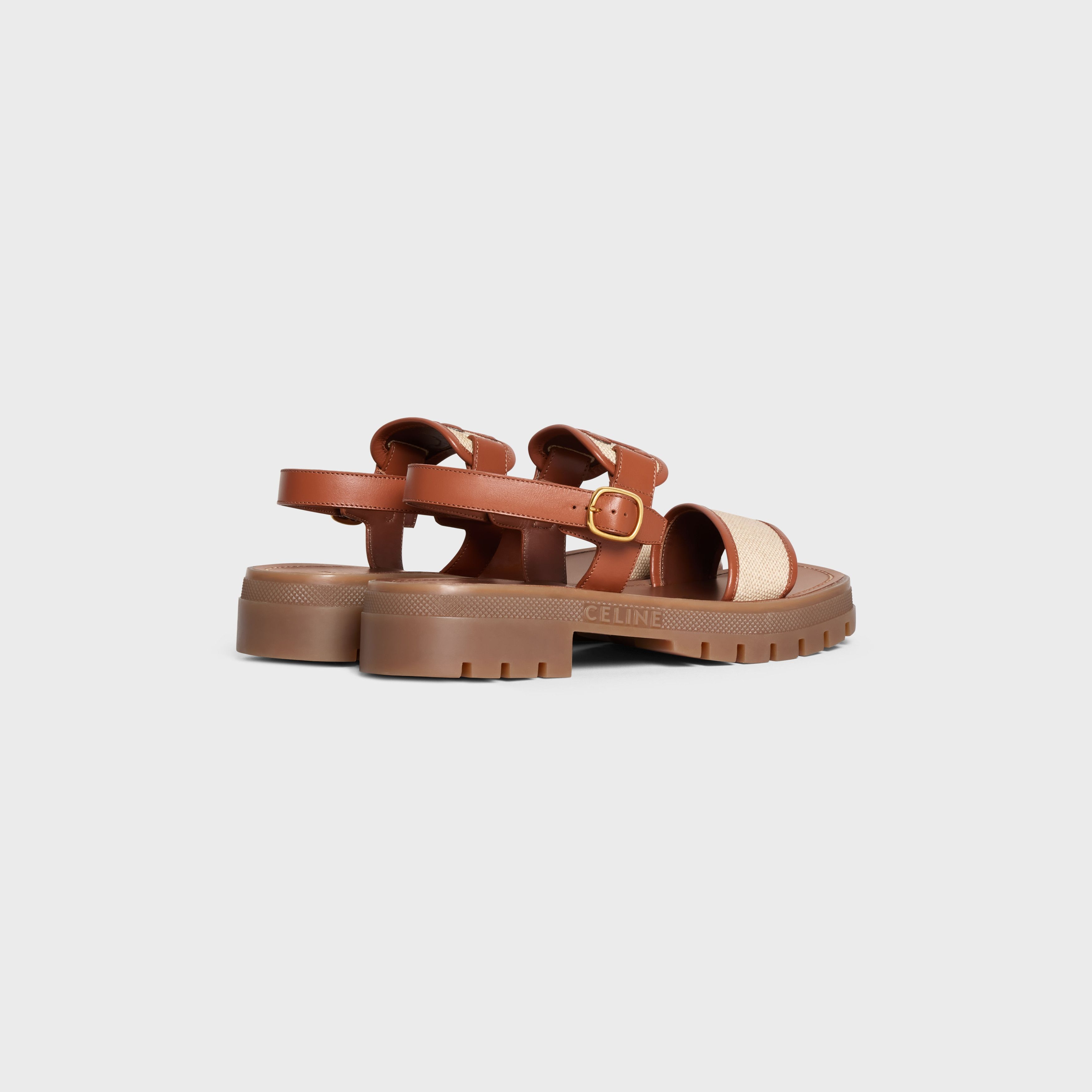 Celine clear triomphe sandal in calfskin - vegetal tanning & canvas Size US 6 / IT 36 - 3 Thumbnail