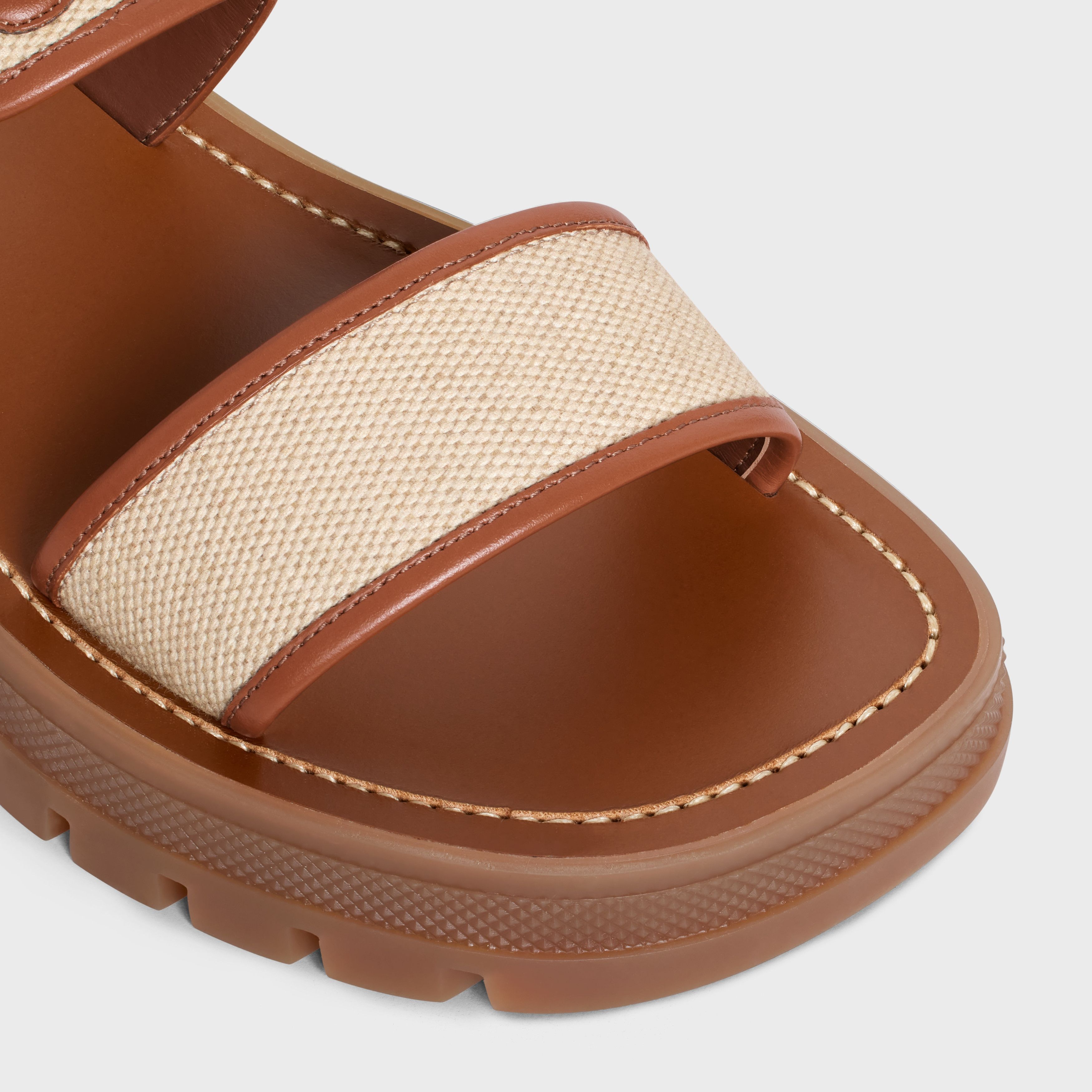 Celine clear triomphe sandal in calfskin - vegetal tanning & canvas Size US 6 / IT 36 - 4 Thumbnail