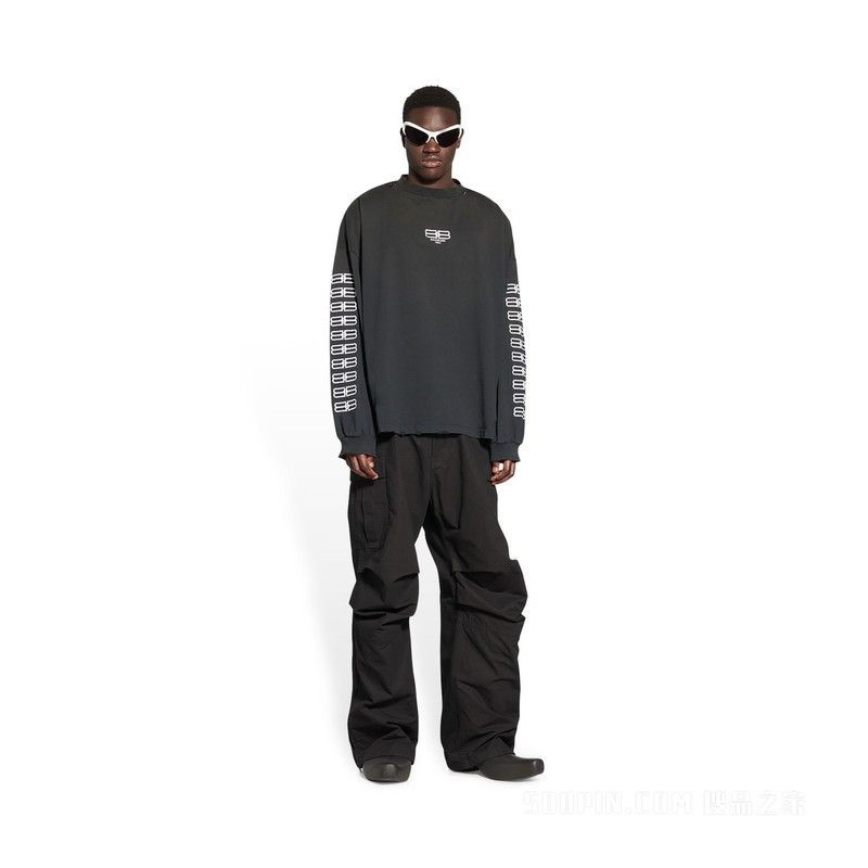 Balenciaga oversized t-shirt bb paris icon vintage jersey washed black/white Size US S / EU 44-46 / 1 - 3 Thumbnail